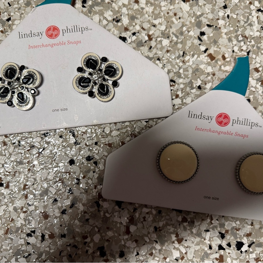 Lindsay Phillips Black and Cream Kids Interchangeable Snaps